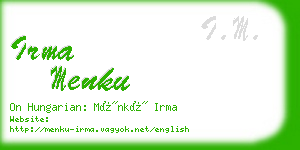 irma menku business card